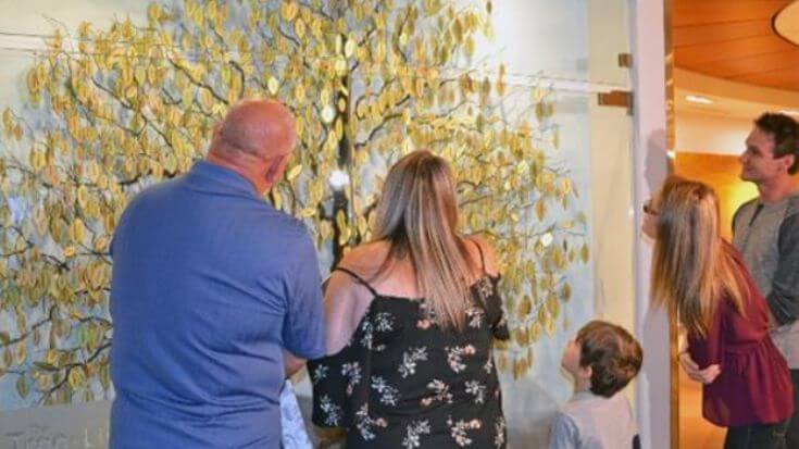 A donor family was part of the event welcoming the Tree of Life to HSC Winnipeg in 2017.