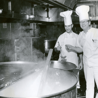 1962 - Two cooks in main kitchen