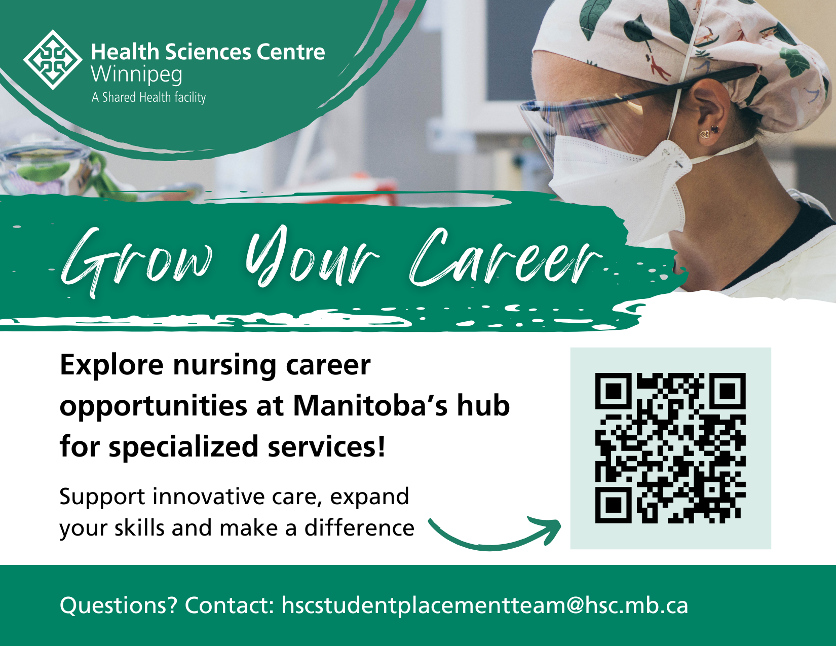 poster with link to healthcare career information
